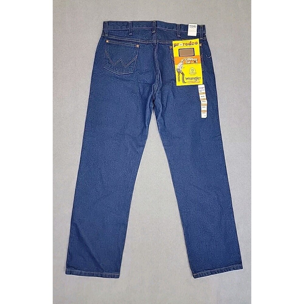 Wrangler Jeans Mens 36x30 Cowboy Cut Straight Blue Cotton‎ High Rise Rodeo NEW